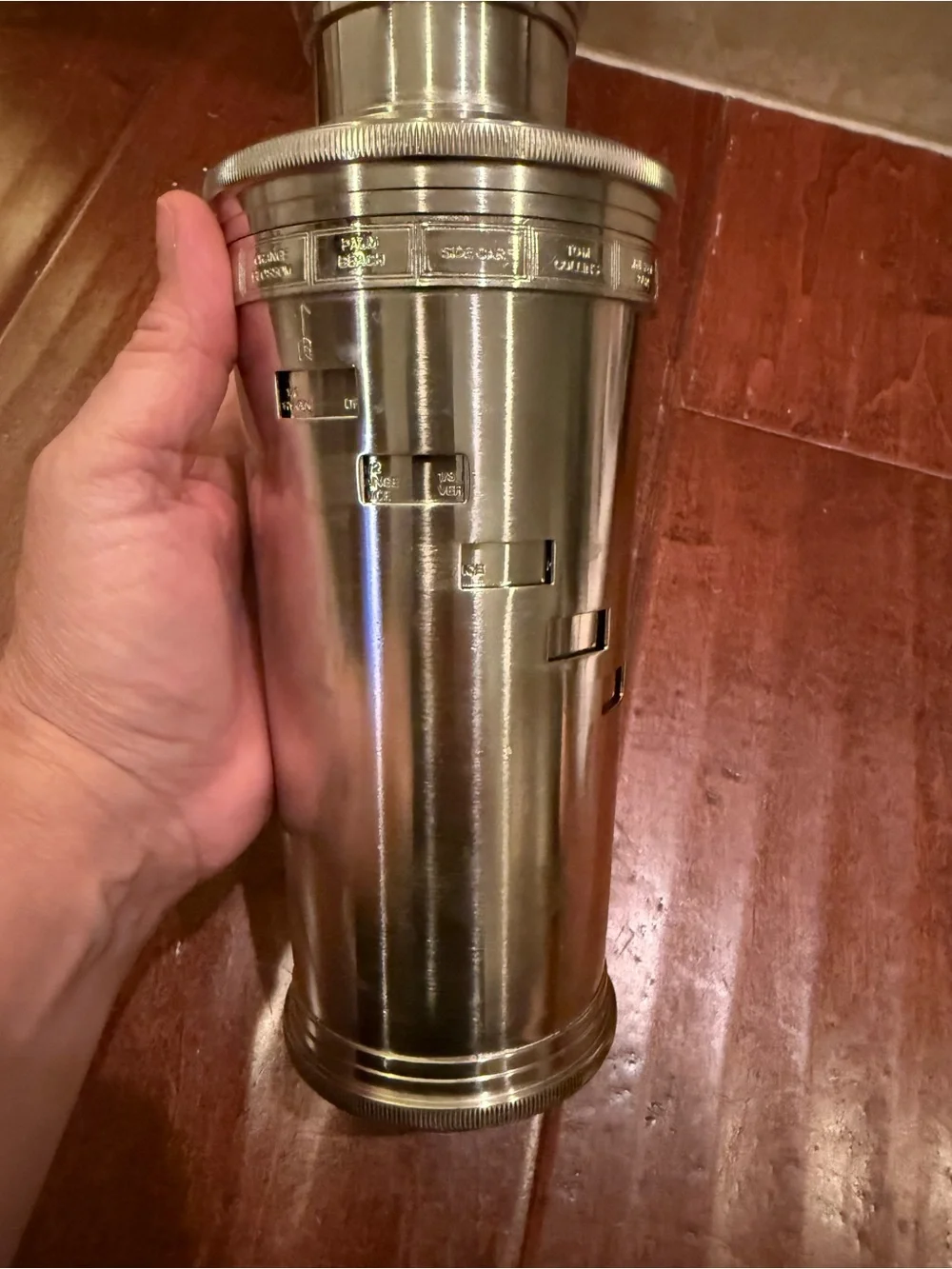 Restoration Hardware Metal Cocktail Shaker Drink Recipe Dial Heavy Duty, Rare!